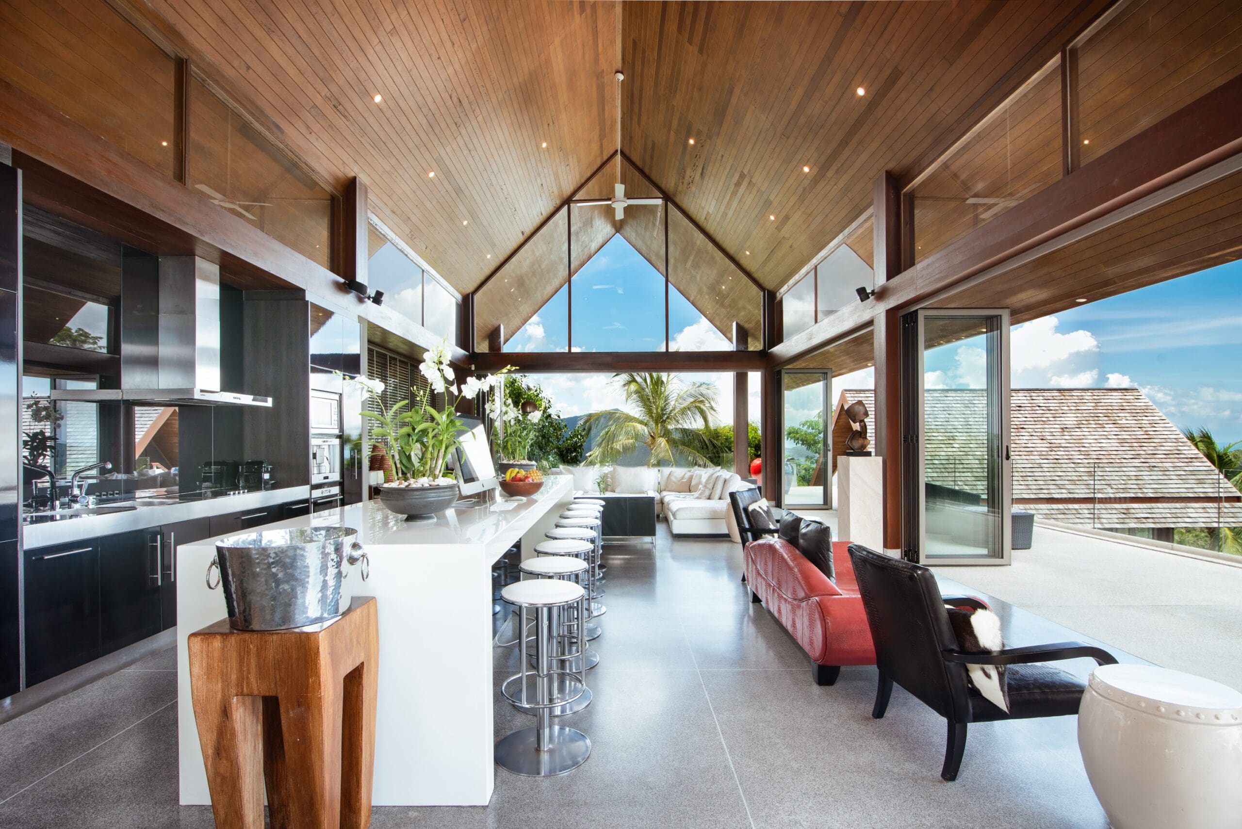 Living and dining space at Villa Suralai