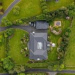 Aerial drone view of Rochtaine on the Mount Juliet Estate in County Kilkenny, Ireland.
