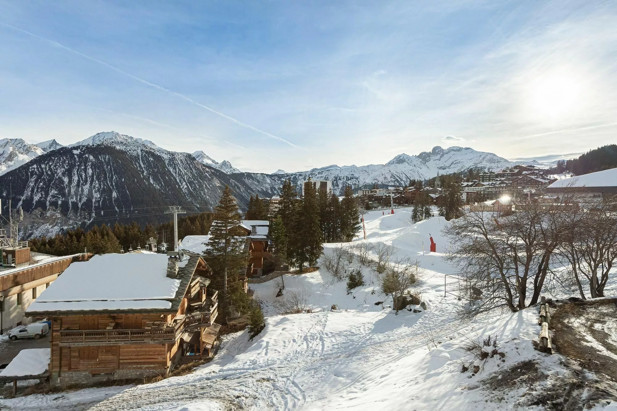 Daytime view from Chalet Les Bruxellois across Courchevel